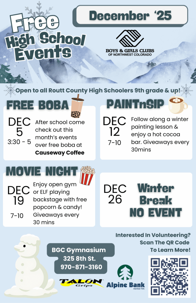 December Calendar for Web December Calendar for BGC Community High School Events